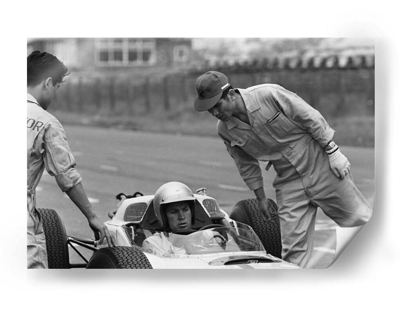 Ronnie Bucknum, pruebas de automóvil Honda, 1964 en Zandvoort | Cuadro decorativo de Canvas Lab