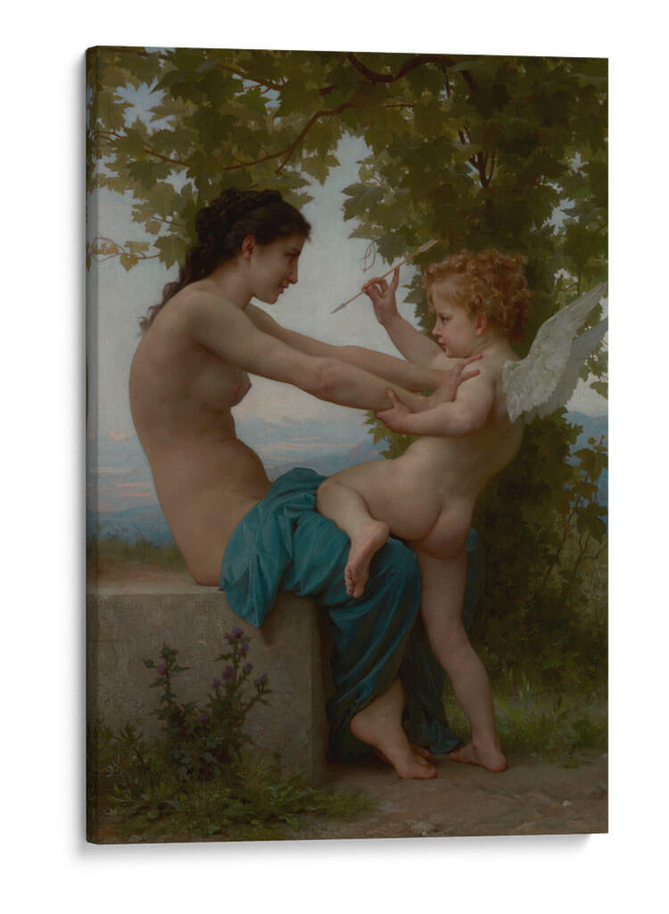 Joven defendiéndose de Eros - William-Adolphe Bouguereau | Cuadro decorativo de Canvas Lab