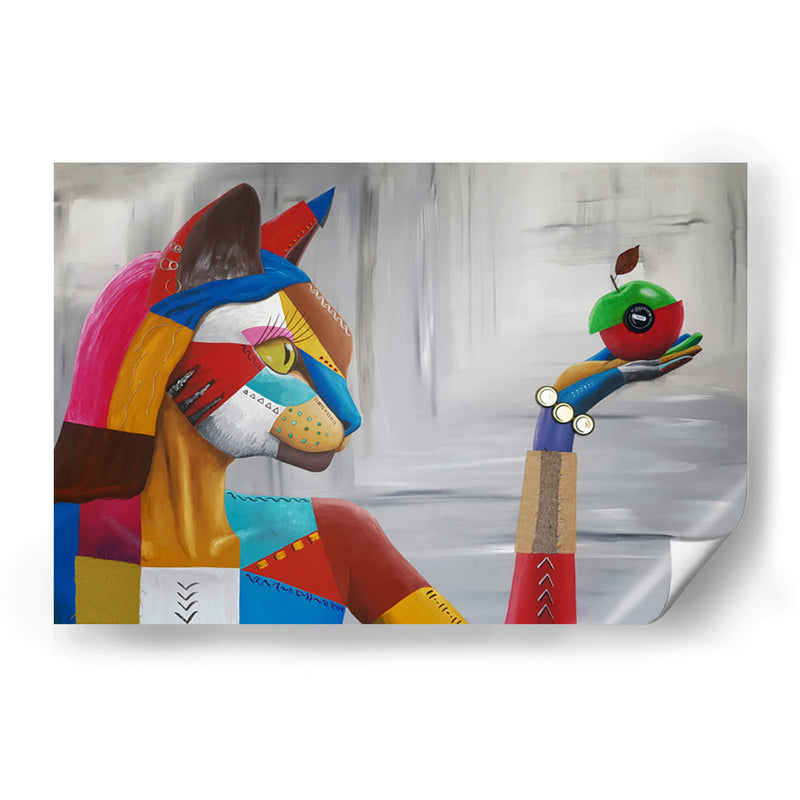 La gata y la manzana - Rodríguez Marconi | Cuadro decorativo de Canvas Lab