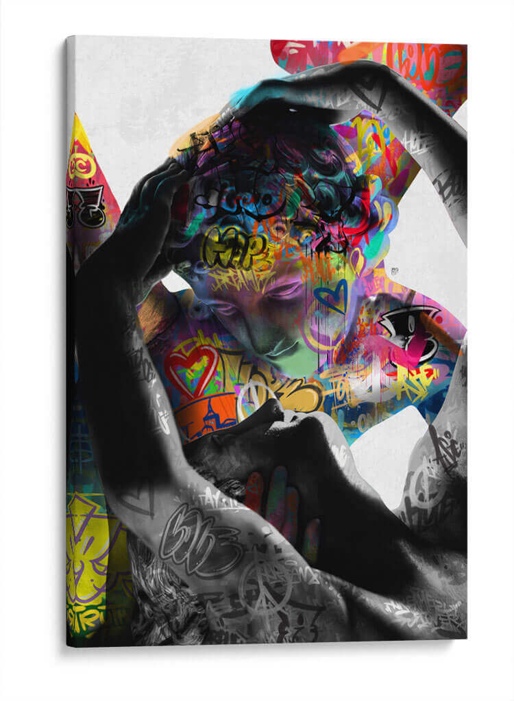 Cupid and Psyche Graffiti - David Aste | Cuadro decorativo de Canvas Lab