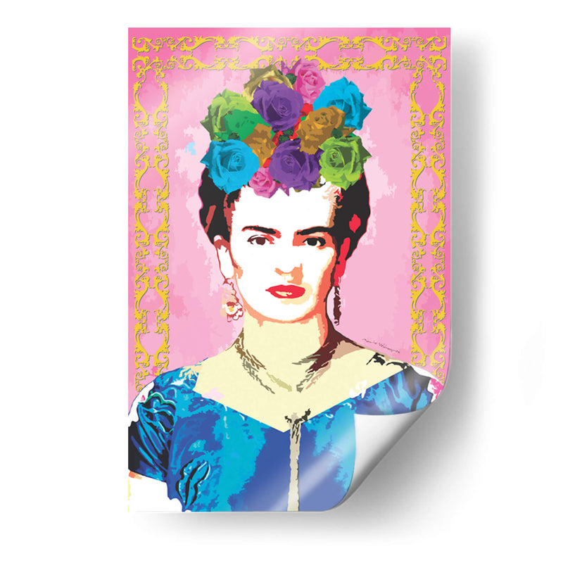 Frida Kahlo con Marco Amarillo - Mario Velazquez | Cuadro decorativo de Canvas Lab
