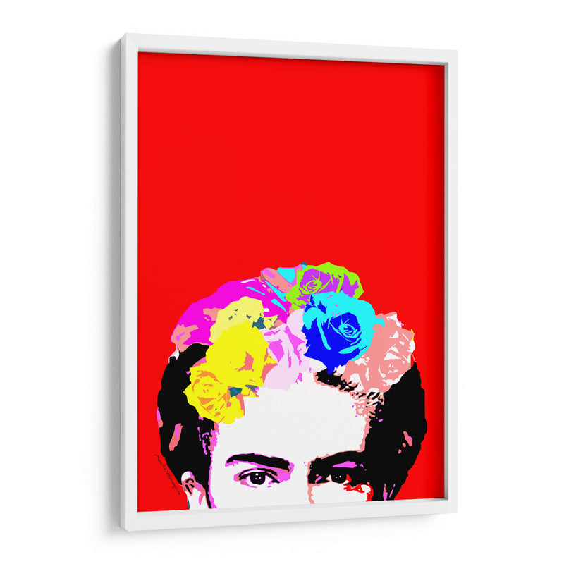 Los Ojos de Frida en Fondo Rojo - Mario Velazquez | Cuadro decorativo de Canvas Lab