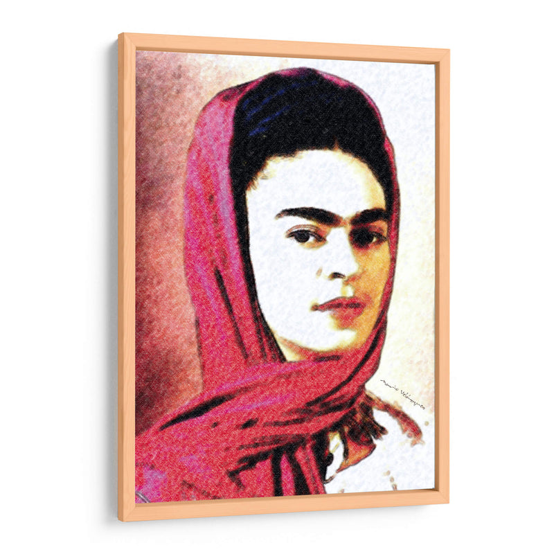 Frida Kahlo en Retrato Estilo Dibujo en Pastel - Mario Velazquez | Cuadro decorativo de Canvas Lab