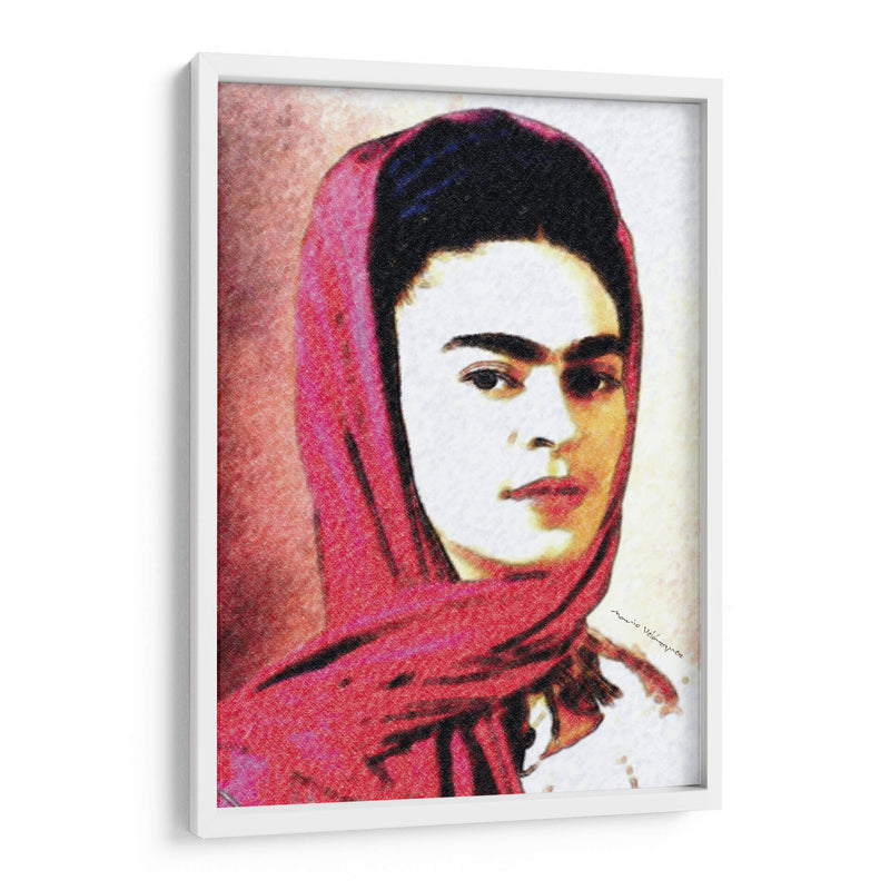 Frida Kahlo en Retrato Estilo Dibujo en Pastel - Mario Velazquez | Cuadro decorativo de Canvas Lab