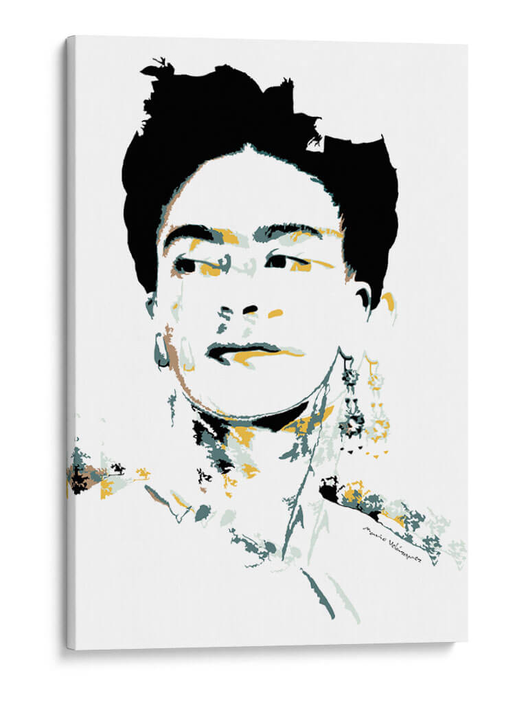 Retrato Pop Art de Frida Estilo Warhol - Mario Velazquez | Cuadro decorativo de Canvas Lab