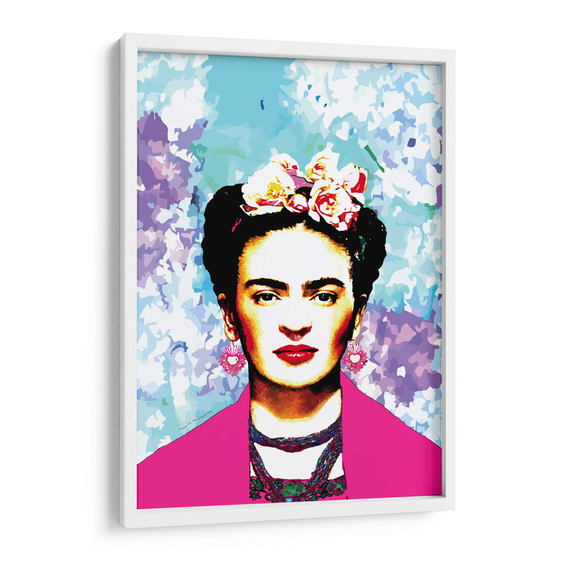 Frida Kahlo con Rebozo Rosa - Mario Velazquez | Cuadro decorativo de Canvas Lab