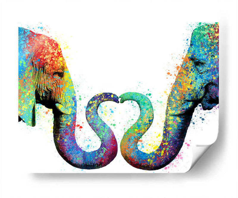 Elephant Love Colors - Hue Art | Cuadro decorativo de Canvas Lab