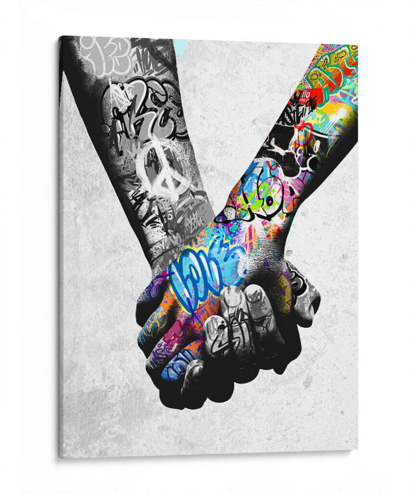 Graffiti Unity Bnw - David Aste | Cuadro decorativo de Canvas Lab