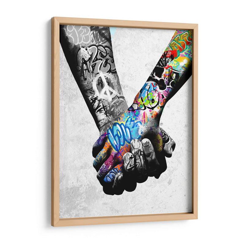 Graffiti Unity Bnw - David Aste | Cuadro decorativo de Canvas Lab