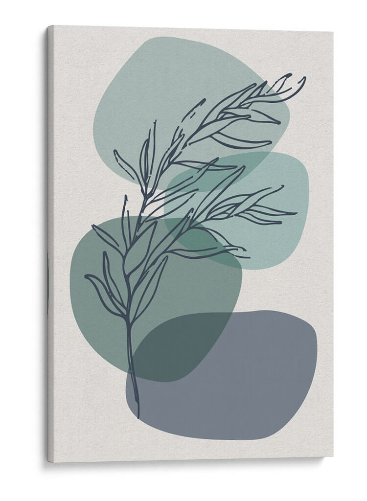 Aqua Flowers 01 - Grau Project | Cuadro decorativo de Canvas Lab
