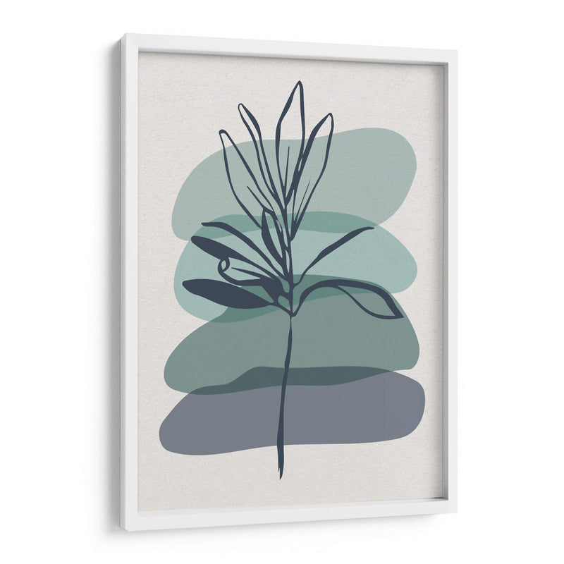Aqua Flowers 02 - Grau Project | Cuadro decorativo de Canvas Lab