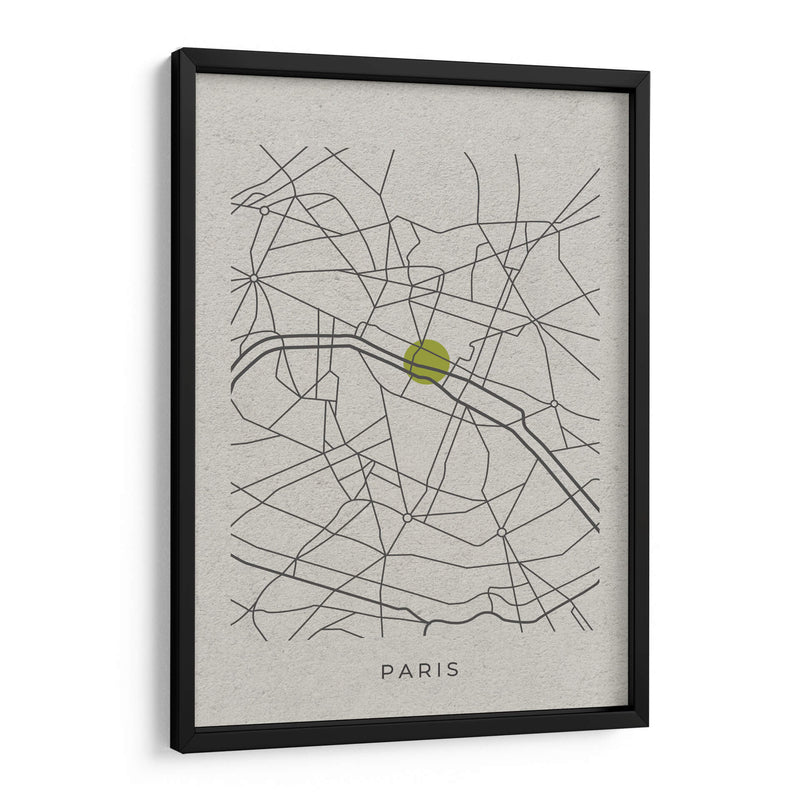 PARIS white map - Grau Project | Cuadro decorativo de Canvas Lab