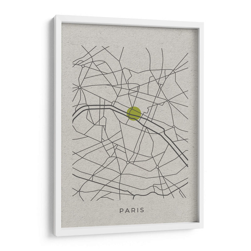 PARIS white map - Grau Project | Cuadro decorativo de Canvas Lab