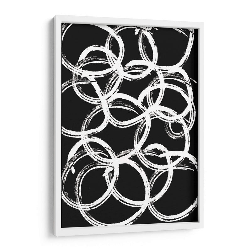 White on Black Circles - Grau Project | Cuadro decorativo de Canvas Lab