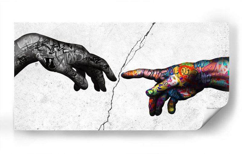 Graffiti Hand Split BnW - David Aste | Cuadro decorativo de Canvas Lab