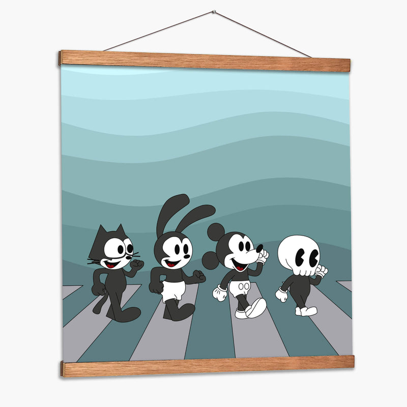 Abbey Road Cartoons Blue - Khevth Art | Cuadro decorativo de Canvas Lab