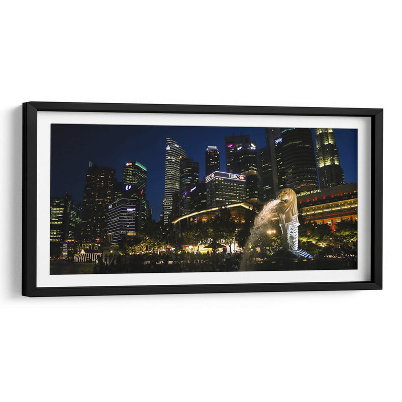 Singapur Merlion de noche - ArmanDigitalArt | Cuadro decorativo de Canvas Lab