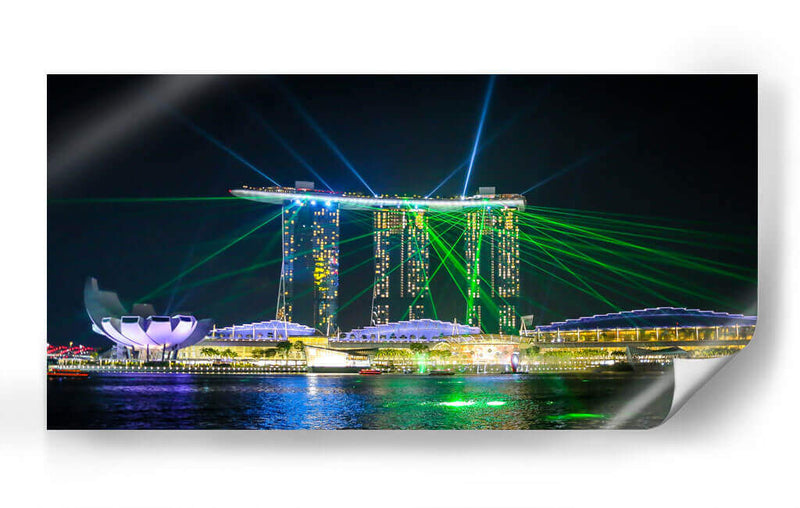 Singapur Marina bay hotel show noche 1 - ArmanDigitalArt | Cuadro decorativo de Canvas Lab