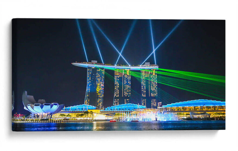 Singapur Marina bay hotel show noche 2 - ArmanDigitalArt | Cuadro decorativo de Canvas Lab