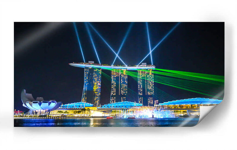 Singapur Marina bay hotel show noche 2 - ArmanDigitalArt | Cuadro decorativo de Canvas Lab