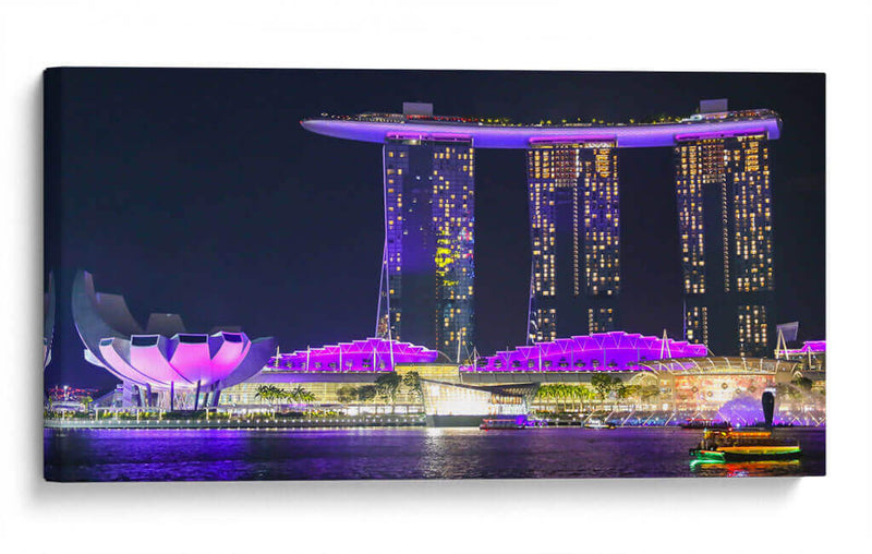 Singapur Marina bay hotel show noche 4 - ArmanDigitalArt | Cuadro decorativo de Canvas Lab