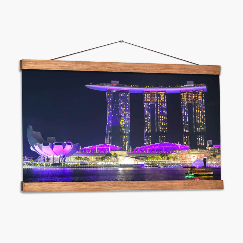 Singapur Marina bay hotel show noche 4 - ArmanDigitalArt | Cuadro decorativo de Canvas Lab