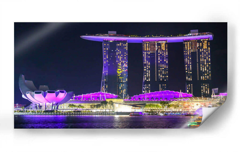 Singapur Marina bay hotel show noche 4 - ArmanDigitalArt | Cuadro decorativo de Canvas Lab