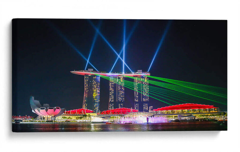 Singapur Marina bay hotel show noche 5 - ArmanDigitalArt | Cuadro decorativo de Canvas Lab