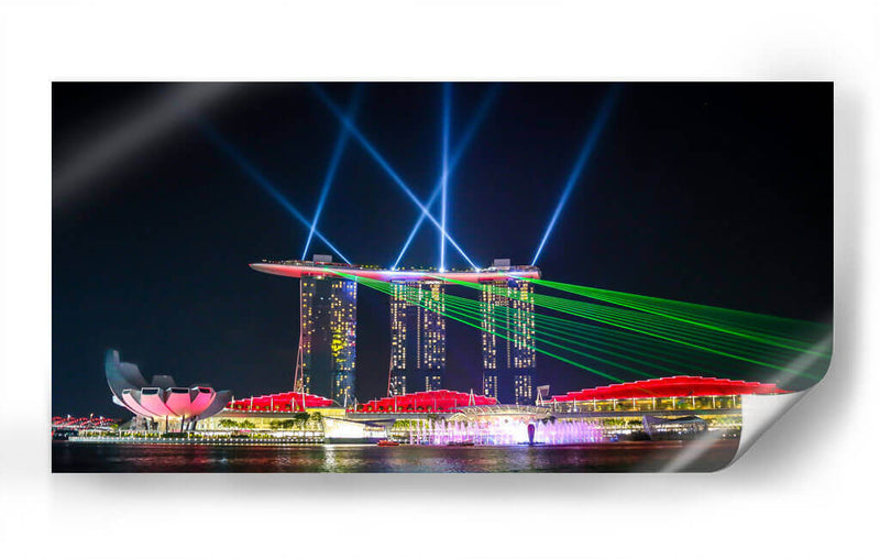 Singapur Marina bay hotel show noche 5 - ArmanDigitalArt | Cuadro decorativo de Canvas Lab