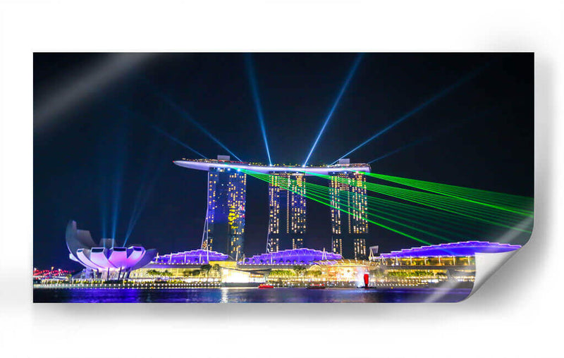 Singapur Marina bay hotel show noche 6 - ArmanDigitalArt | Cuadro decorativo de Canvas Lab