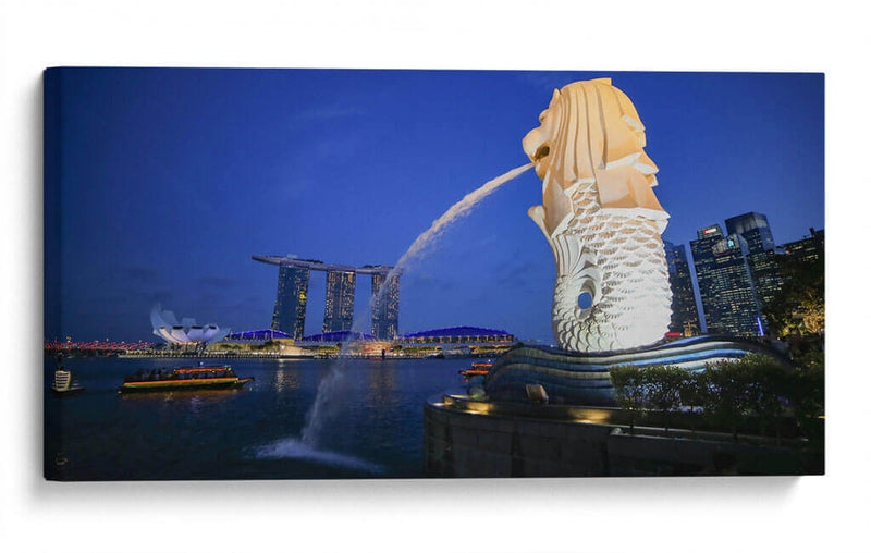 Singapur Merlion panorámica - ArmanDigitalArt | Cuadro decorativo de Canvas Lab