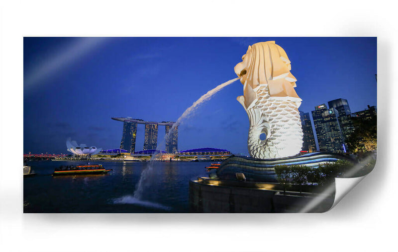 Singapur Merlion panorámica - ArmanDigitalArt | Cuadro decorativo de Canvas Lab
