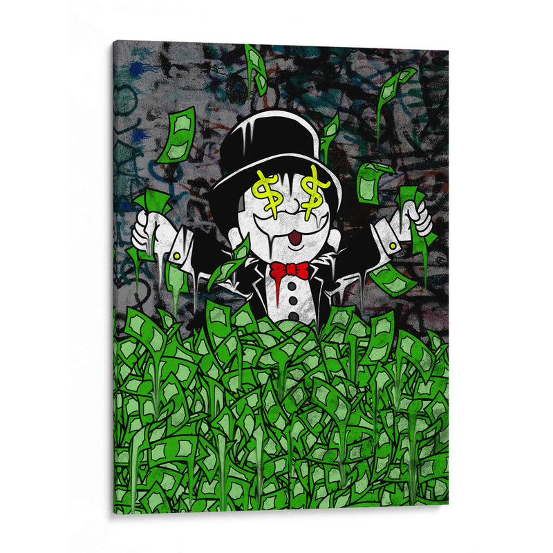 chico rico dinero lloviendo - Catpoe | Cuadro decorativo de Canvas Lab