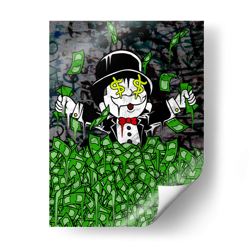 chico rico dinero lloviendo - Catpoe | Cuadro decorativo de Canvas Lab