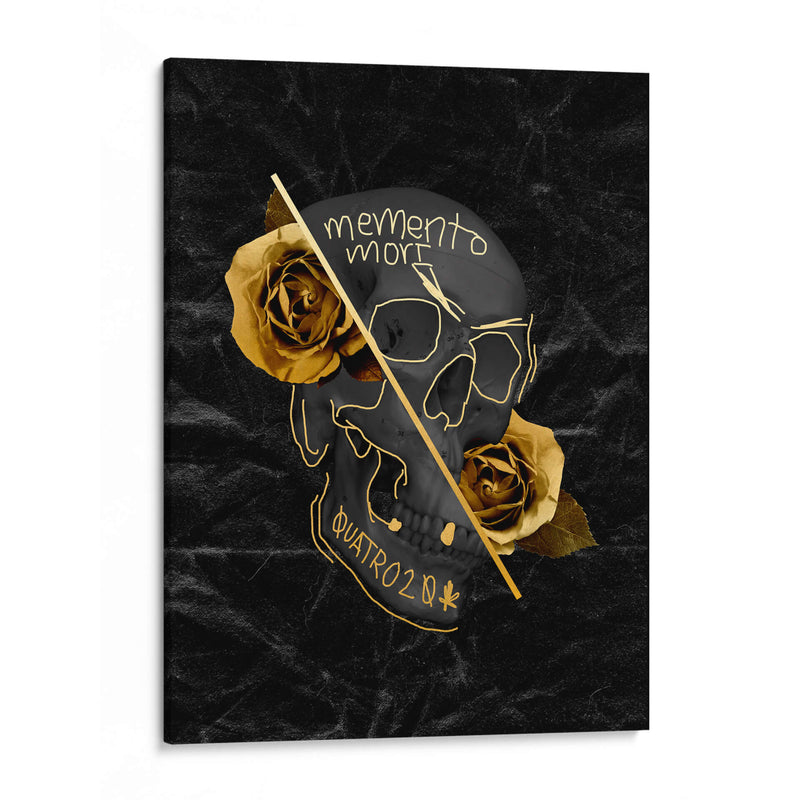 calavera y rosas doradas - Catpoe | Cuadro decorativo de Canvas Lab