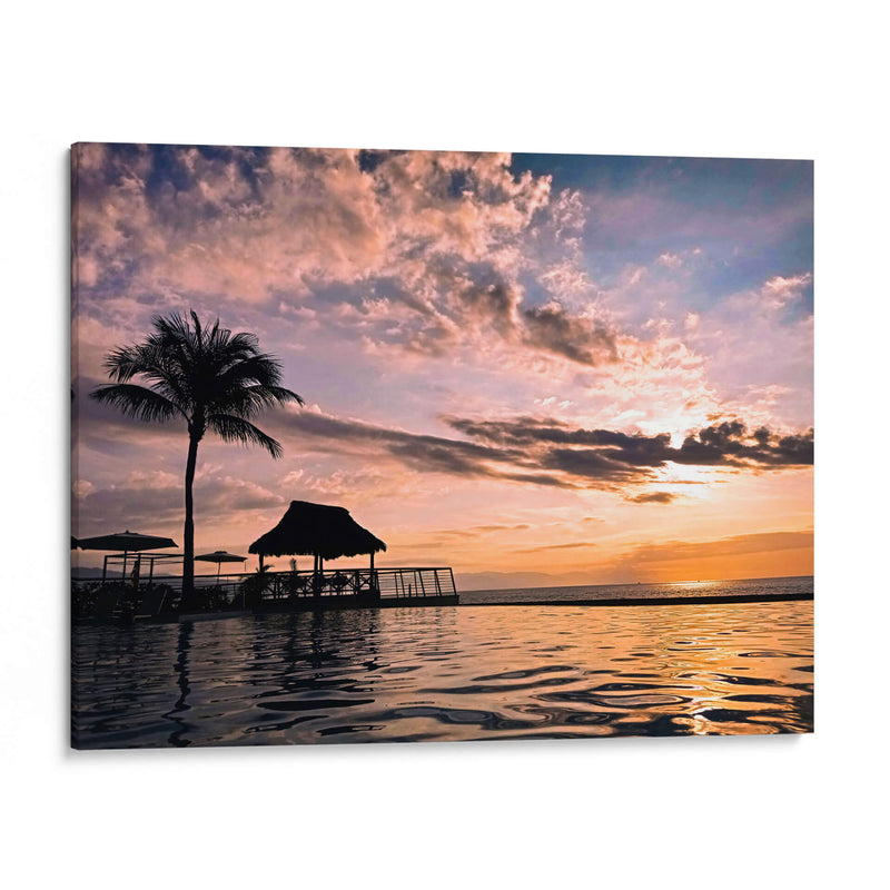 Atardecer en la piscina infinita - Dreamer Studio | Cuadro decorativo de Canvas Lab