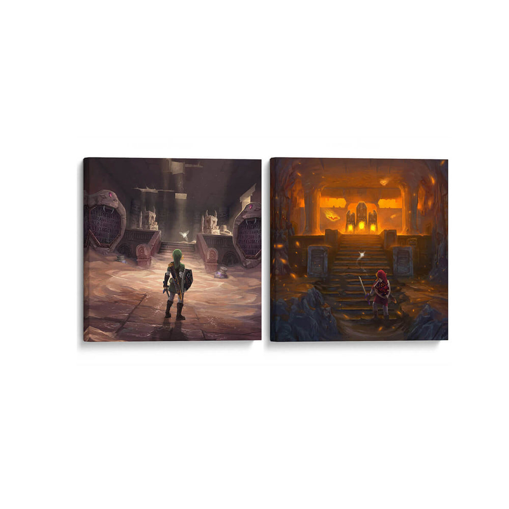 Templos de espíritu y fuego - Set de 2 - Cuadro decorativo | Canvas Lab