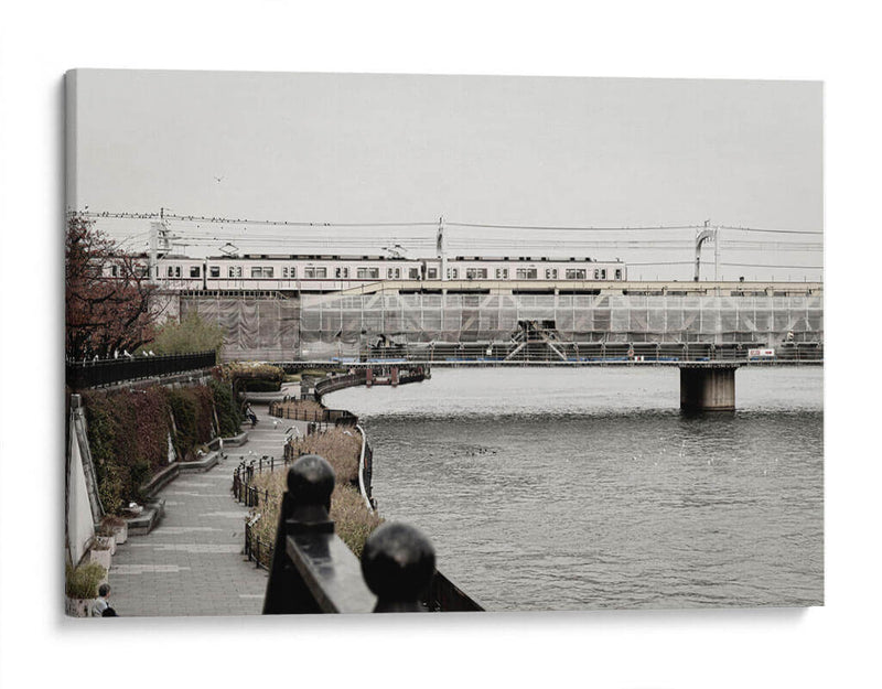 Metro sobre Puente, Tokio, Japón - Luis Velasco | Cuadro decorativo de Canvas Lab