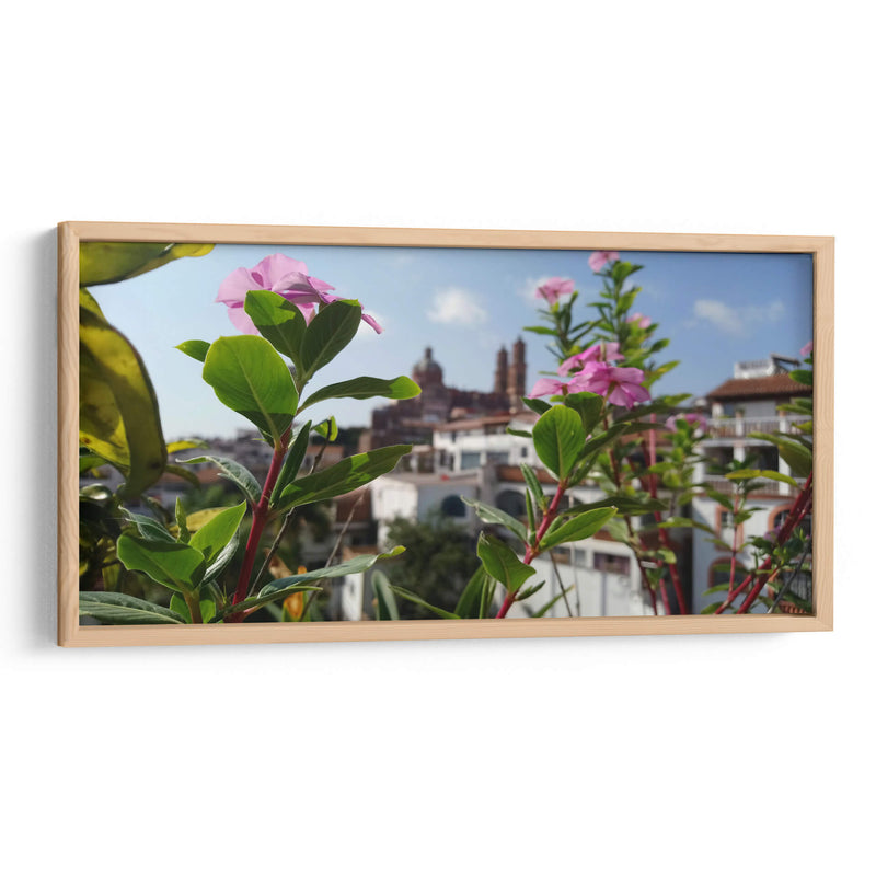 Vista florar a la Catedral de Taxco - Salvador Gallardo | Cuadro decorativo de Canvas Lab