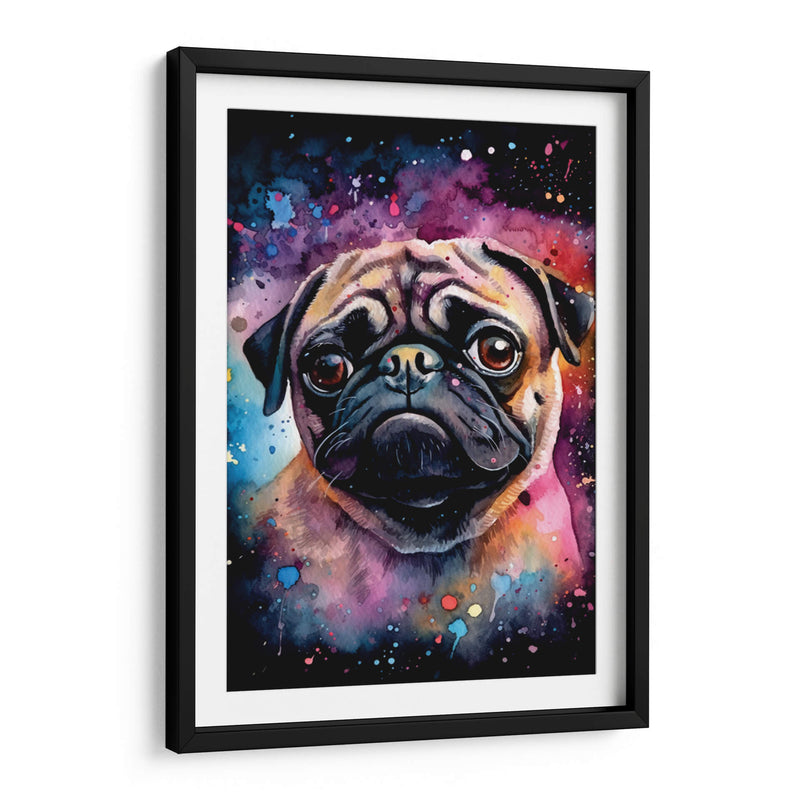 Pug en el Espacio en Acuarela - Dav Madrid | Cuadro decorativo de Canvas Lab