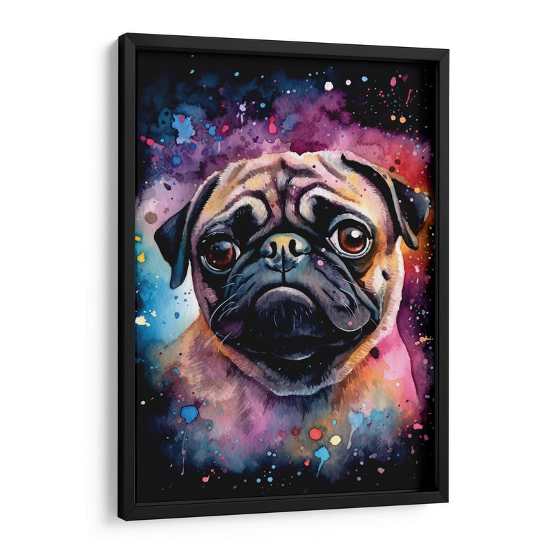 Pug en el Espacio en Acuarela - Dav Madrid | Cuadro decorativo de Canvas Lab