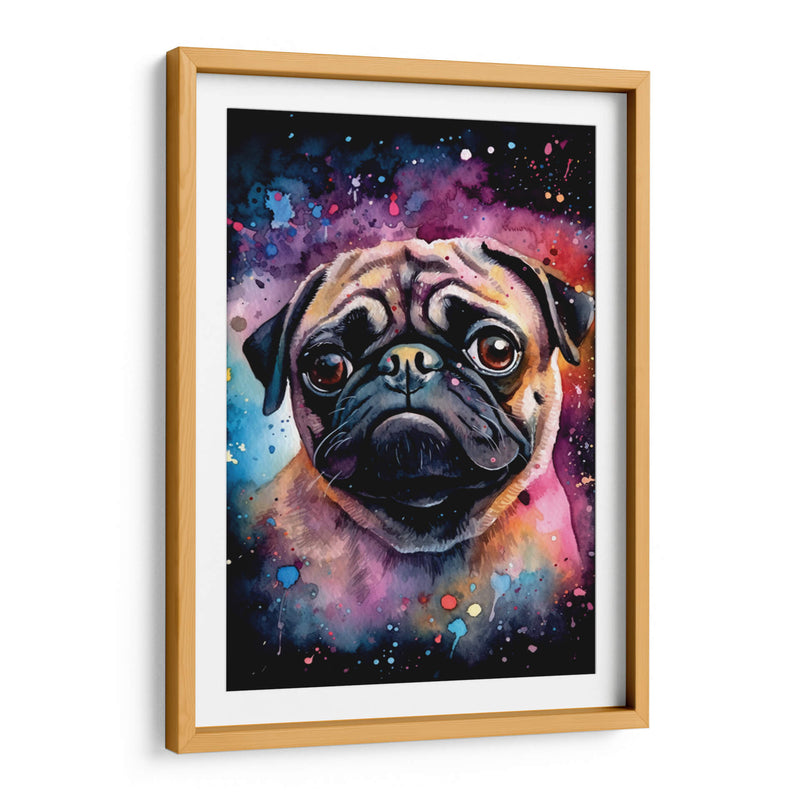 Pug en el Espacio en Acuarela - Dav Madrid | Cuadro decorativo de Canvas Lab