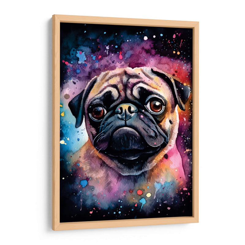 Pug en el Espacio en Acuarela - Dav Madrid | Cuadro decorativo de Canvas Lab