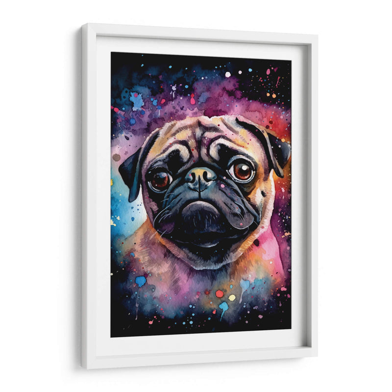 Pug en el Espacio en Acuarela - Dav Madrid | Cuadro decorativo de Canvas Lab