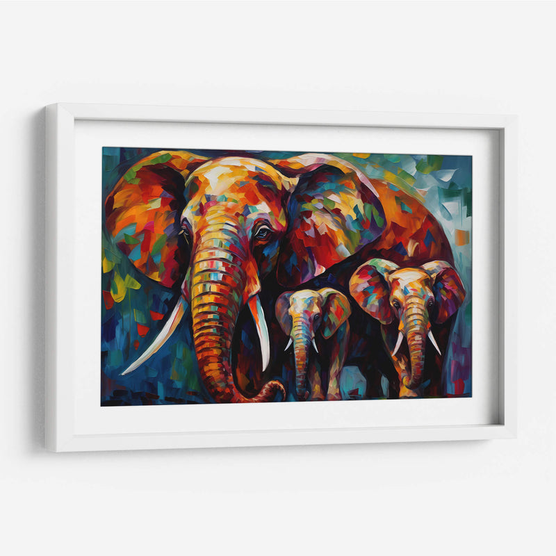 Mamá Elefante con sus hijos - LA Style | Cuadro decorativo de Canvas Lab