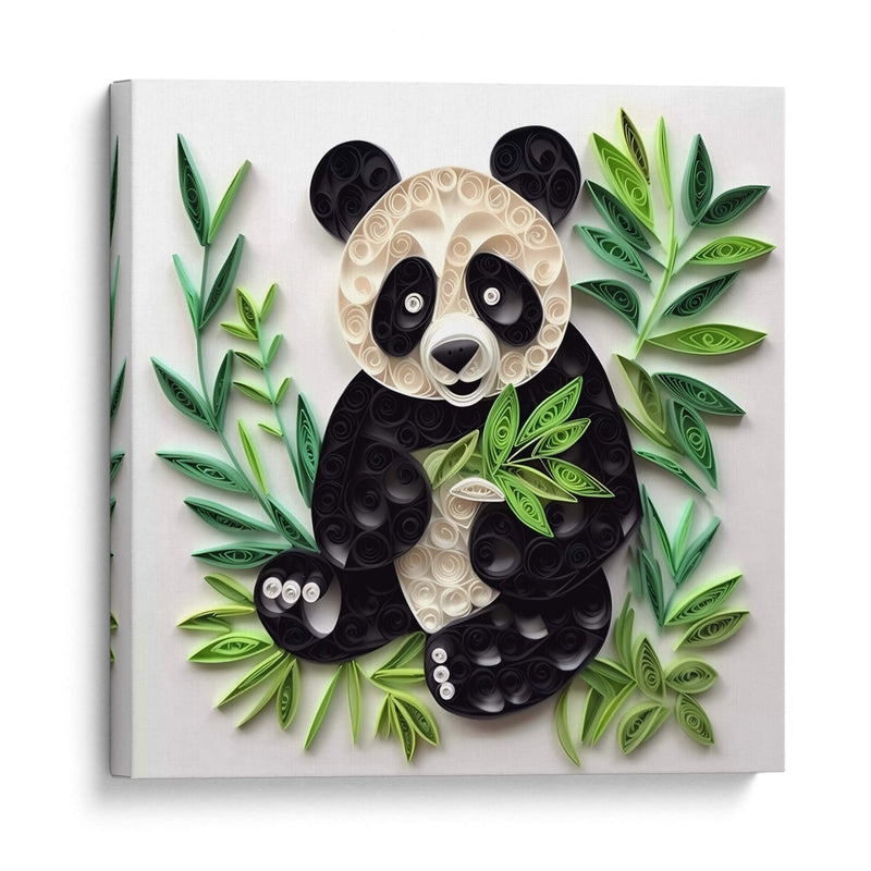 Panda merendando - Mafer Villarreal | Cuadro decorativo de Canvas Lab