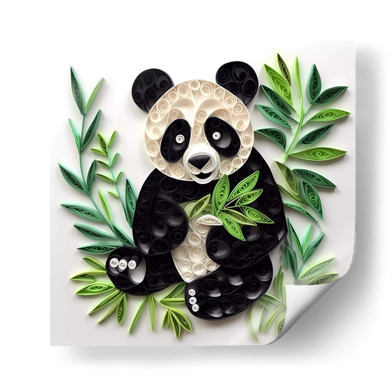 Panda merendando - Mafer Villarreal | Cuadro decorativo de Canvas Lab