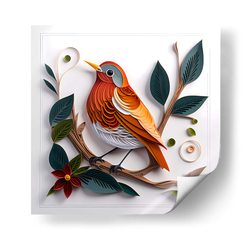 Pajarito Naranja - Mafer Villarreal | Cuadro decorativo de Canvas Lab