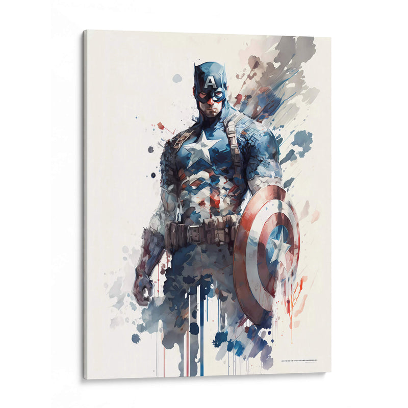 Captain America - Impressionist Hero | Cuadro decorativo de Canvas Lab