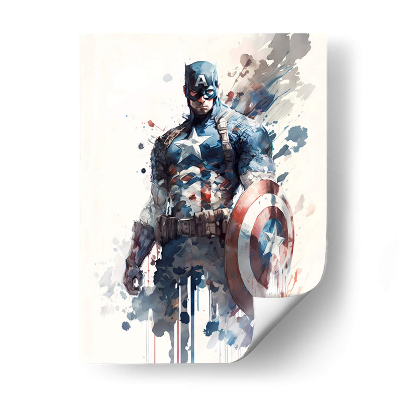 Captain America - Impressionist Hero | Cuadro decorativo de Canvas Lab